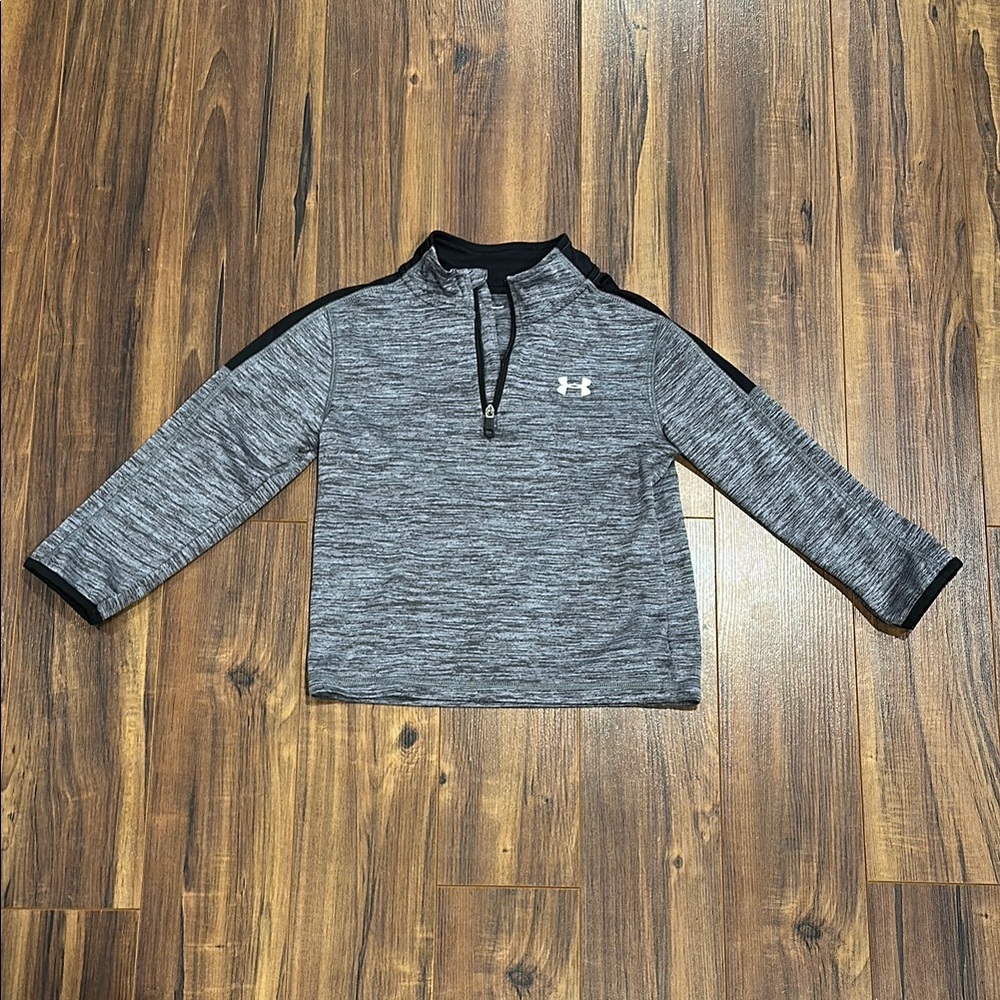Under Armour Kids Black and Gray Quarter-Zip Sweatshirt